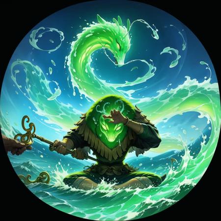 08217-1697832642-_lora_GMIC_skillv1.2-000014_0.85_,gmic__(skillicon_),a painting of a person sitting on a wave with a green dragon on their back.png